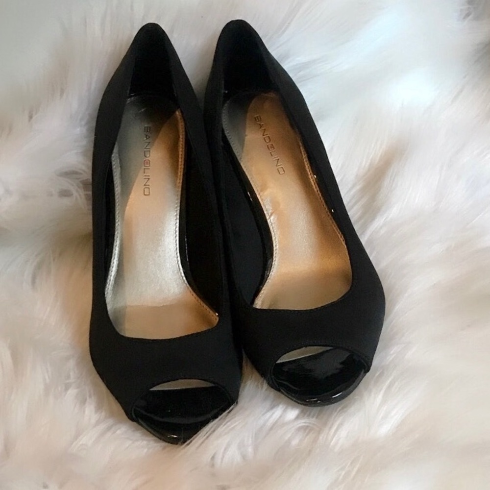 Bandolino black wedge heels size 9